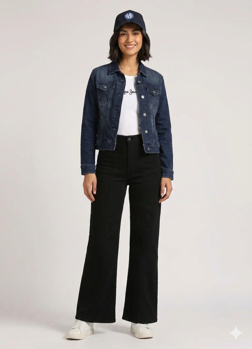 Hailey Black High Waist Loose Wide Leg