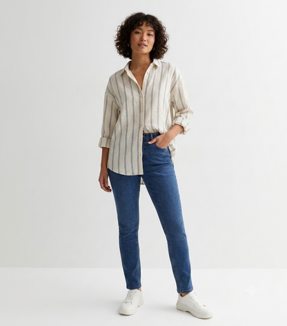 Petite Blue Mid-Rise Amie Skinny Jeans