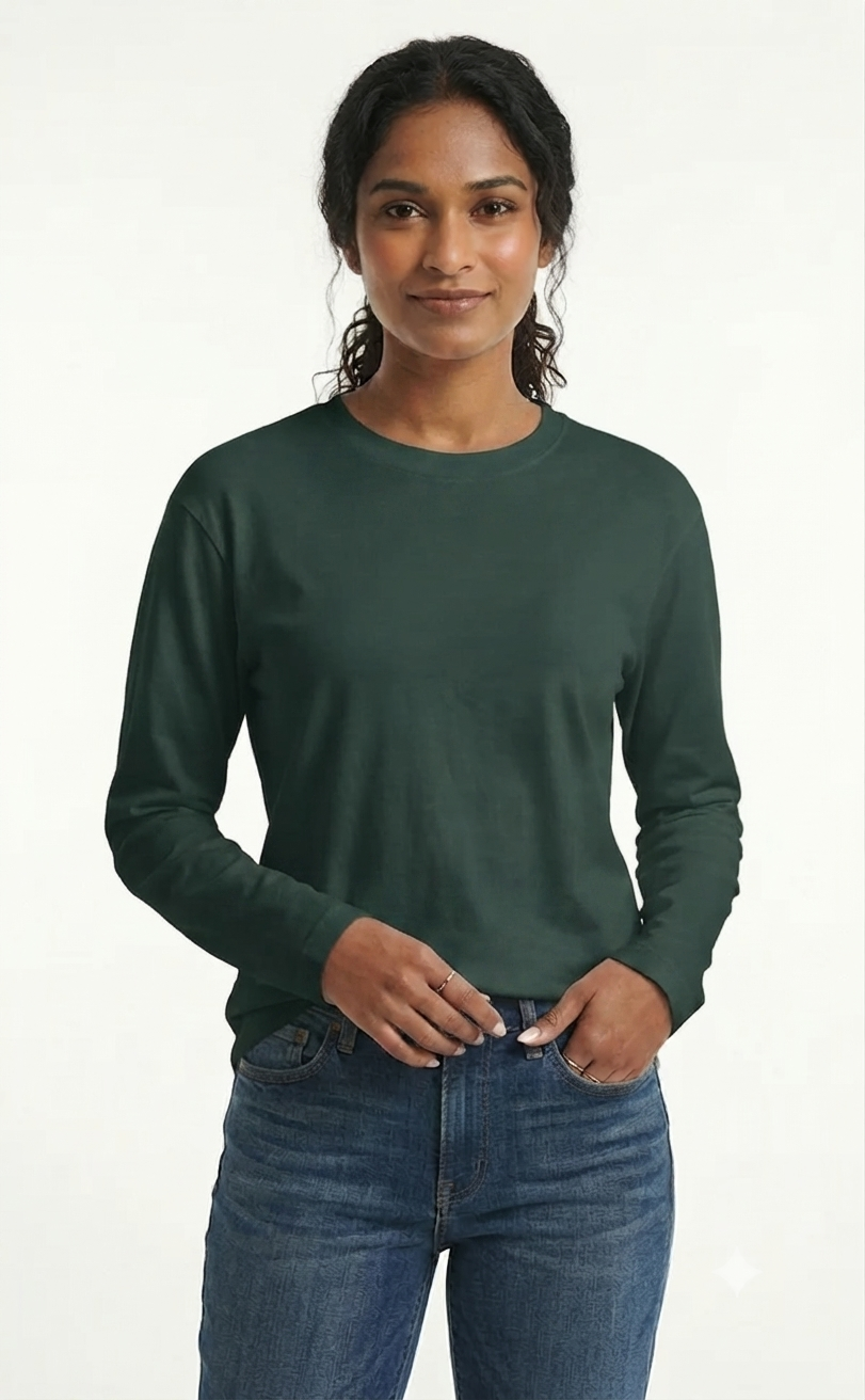 Premium Dark Green Long Sleeve Tee