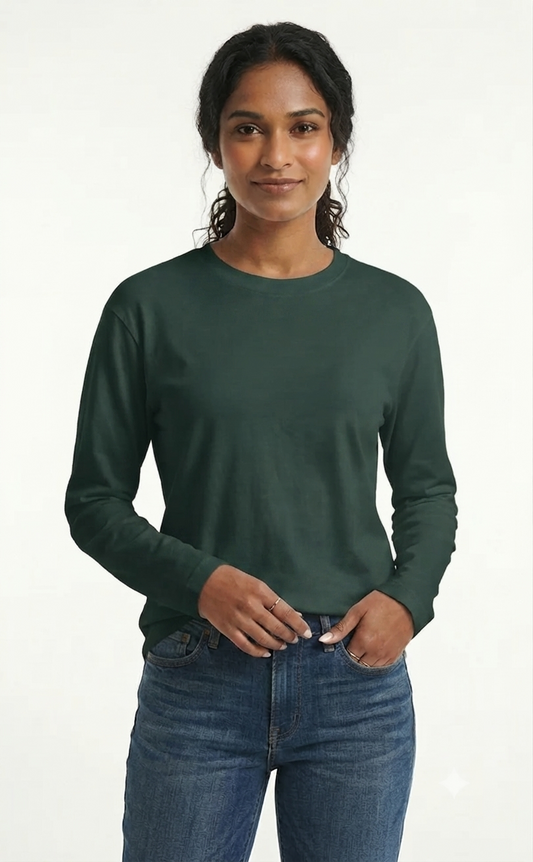 Premium Dark Green Long Sleeve Tee