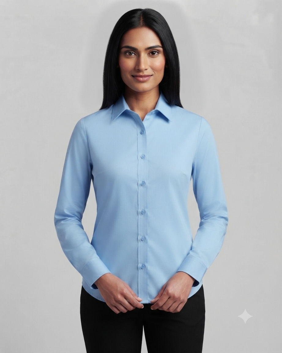 Sky Blue Cotton Button Down Shirt