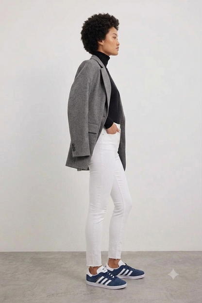 Skinny High-Waist Raw Hem Jeans