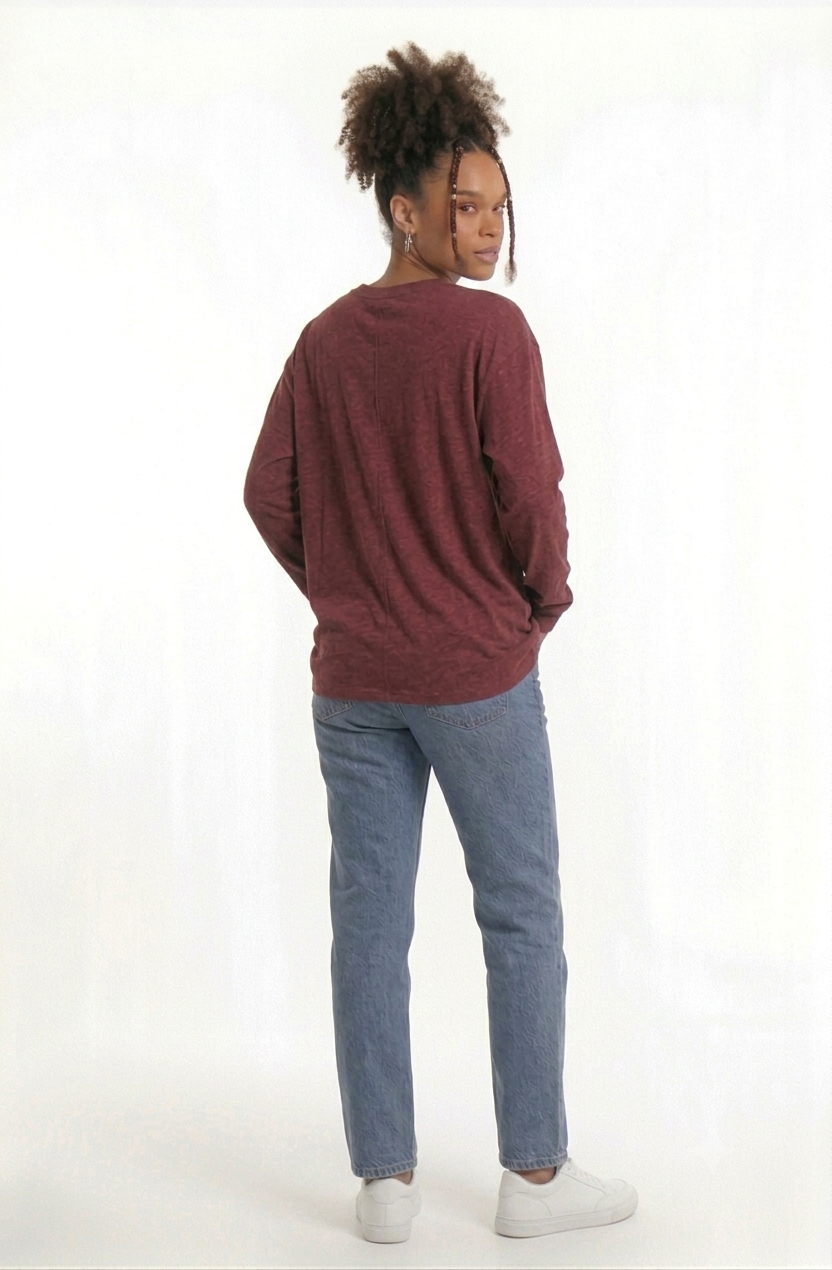 Premium Maroon Long Sleeve Tee