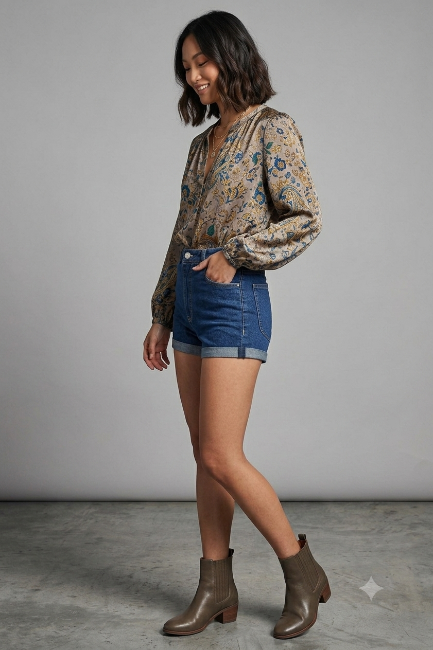 Classic High-Rise Denim Shorts