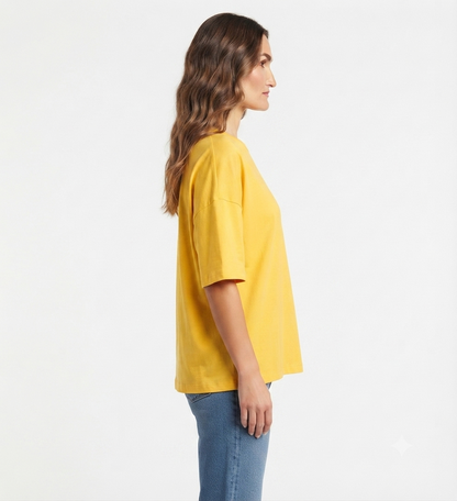Yellow Drop Shoulder Tee