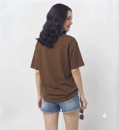 Brown Drop Shoulder Tee