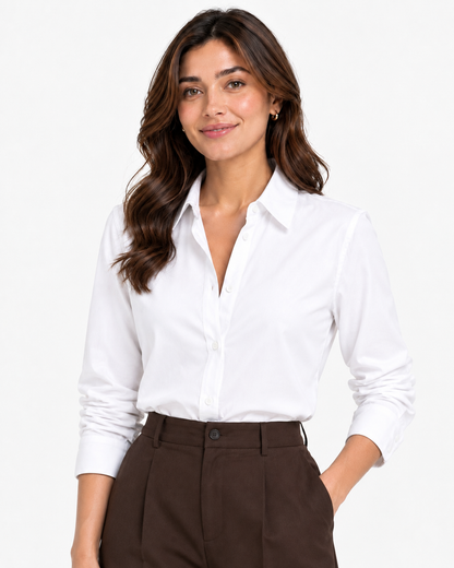 White Cotton Button Down Shirt