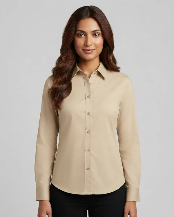 Baige Cotton Button Down Shirt