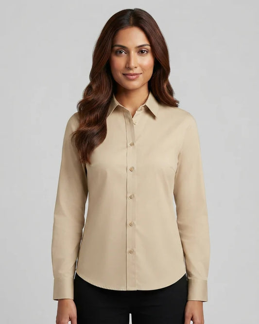 Baige Cotton Button Down Shirt