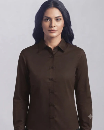 Dark brown Cotton Button Down Shirt