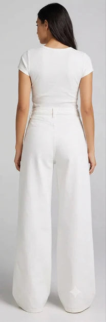 Ivory Breeze High-Waisted Wide-Leg