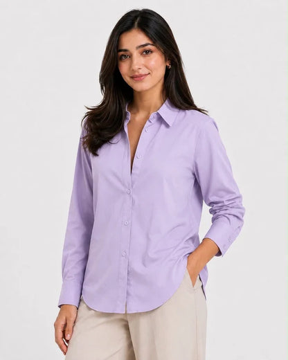 Lavender Cotton Button Down Shirt