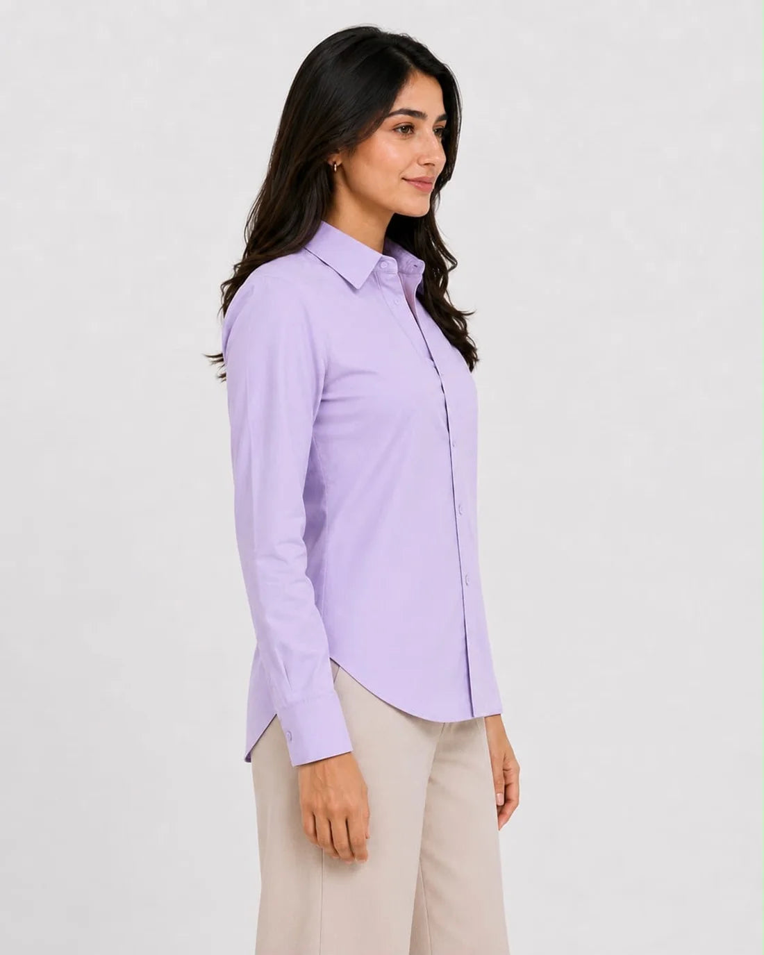 Lavender Cotton Button Down Shirt