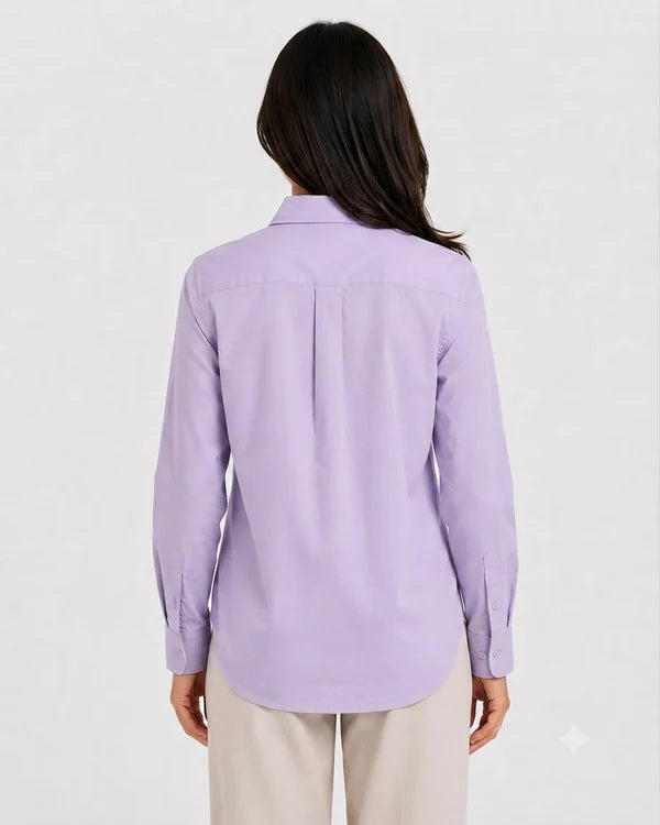 Lavender Cotton Button Down Shirt