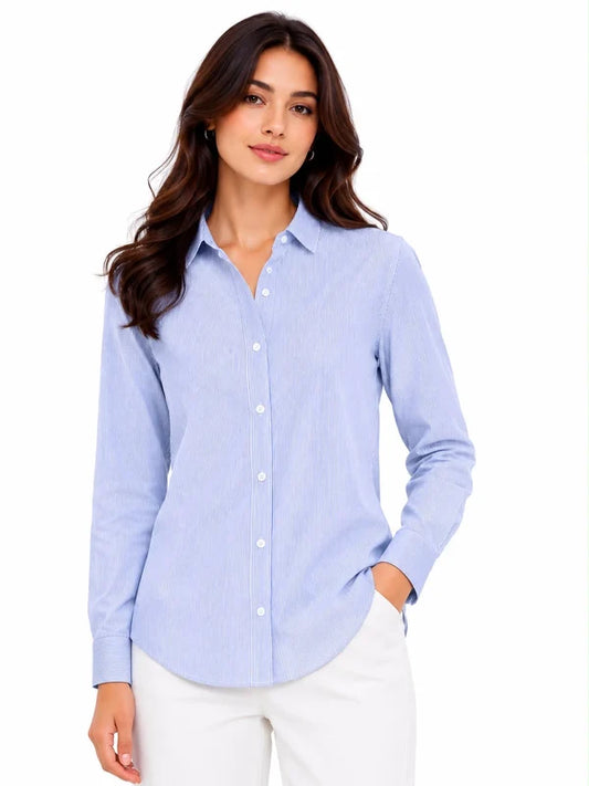 Sky Blue Cotton Button Down Shirt
