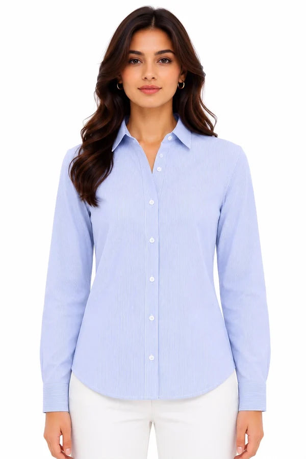 Sky Blue Cotton Button Down Shirt