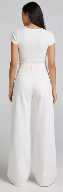 Ivory Breeze High-Waisted Wide-Leg